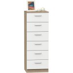 Briebe nova commode chambre, chiffonnier meuble de rangement avec 6 tiroirs, 110x40x40 cm blanc Briebe nova commode chambre, chiffonnier meuble de rangement avec 6 tiroirs, 110x40x40 cm blanc
