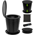 Briebe wc1184 toilette portable camping, wc s�che pliable compacte pour van, voiture, p�che noir