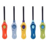 Briquet �lectronique rechargeable, long col, couleurs assorties, blister