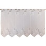 Brise bise brod� motif floral ? bas � pointes droites blanc 60x45 cm