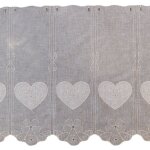 Brise bise brod� au style montagne rustique blanc 58x60 cm