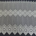 Brise bise en macram au style graphique ecru 30x120 cm