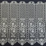 Brise bise uni en macram fleuri ecru 30x60 cm