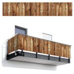 Brise - vue pour balcon bois - etag�res - marron 500x95