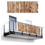 Brise - vue pour balcon bois - tige - marron clair 300x110