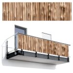 Brise - vue pour balcon bois - tige - marron clair 300x80