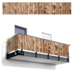 Brise - vue pour balcon bois - tige - marron clair 500x85