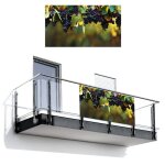 Brise - vue pour balcon raisins - vin - nature - vert 200x110