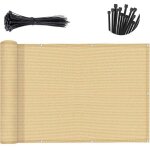 Brise - vue beige pour balcon, couverture de cl�ture d'appartement � 90 % d'ombre, pare - brise en maille ...