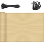 Brise - vue beige pour balcon, couverture de cl�ture d'appartement � 90 % d'ombre, pare - brise en maille ...