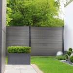 Brise vue kit complet - protection terrasse et jardin, 1, 80 m x 1, 80 m, poteaux wpc