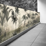 Brise vue trompe l'oeil - 110x412 cm - for�t tropicale - recto imprim� / verso blancb�che micro perfor�e ...