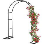 Brisunshine - arche jardin pour rosiers plantes grimpantes, 188x230cm metal arceau  rosiers, arche de ...