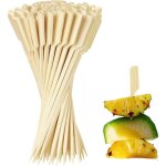 Brochette en bois, 100 pices pique brochette bois 9 cm pour cocktails, pic aperitif pour apritif, cocktails, ...