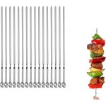 Brochettes en m�tal, brochettes plates pour grill, ensemble de brochettes, grill r�utilisable (16 pi�ces) ...