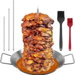 Brochette verticale pour kebab, 3 tailles amovibles en acier inoxydable avec grand plateau d'�gouttement ...