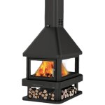 Bronpi - cheminée à bois centrale 4 faces huelva 15 kw Bronpi - cheminée à bois centrale 4 faces huelva 15 kw