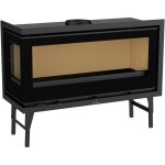Bronpi - insert  bois canalisable raccordable cairo 110 ei 15 kw foyer en vermiculite - avec kit ventilation ...