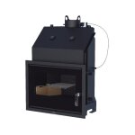 Bronpi - insert  bois chauffage central tecno - hydro 80 35 kw porte fonte - avec vitre srigraphie ...