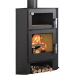 Bronpi - poêle à bois d'angle avec four lerma - h 9 kw sans kit four inox Bronpi - poêle à bois d'angle avec four lerma - h 9 kw sans kit four inox