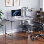 Brooklyn bureau informatique grand format avec 3 tagres table de travail / gaming h 117 x l 120 x p ...