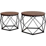 Brooklyn ensemble de 2 tables gigognes forme géométrique ronde en mdf table basse meuble de salon h 40 ... Brooklyn ensemble de 2 tables gigognes forme géométrique ronde en mdf table basse meuble de salon h 40 ...