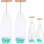 Brosse de 32 cm de long, 2 pices de nettoyeur de bouteille d'eau pour carafes en verre, bouteilles de ...