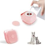 Brosse de bain en silicone pour animaux de compagnie, brosse de massage multifonction et distributeur ...
