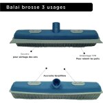 Lnt - brosse pour balai caoutchouc de silicone anti - rayures, avec raclette, pour enlever les poils ...