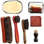 Brosses � chaussures, brosse crin cheval, kit nettoyage chaussure, 4 brosses applicatrices de cirage, ...