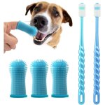 Brosse a dent chien, 360 brosses  doigts pour chien et chat, rafrachit l'haleine & limine la plaque ...
