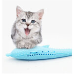 Brosse � dents en forme de poisson pour chat, animal de compagnie avec menthe pour chat, silicone