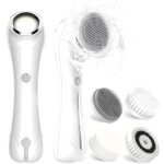 Brosse �lectrique pour le nettoyage du visage, appareil de massage facial avec 4 t�tes de brosse, brosse ...