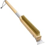 Brosse pour four � pizza, brosse de dettoyage pour pierre � pizza et grille barbecue, poils en laiton ...