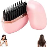 Brosse lissante sans fil 2 en 1 mini rechargeable usb, peigne chauffant � 3 temp�ratures (160 - 200�c), ...