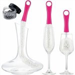 Brosse de nettoyage pour carafe  vin 3 pices rcureur de bouteille flexible avec boules de nettoyage ...