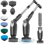 Brosse de nettoyage �lectrique, essoreuse rotative avec 8 t�tes de brosse rempla�ables, t�l�commande, ...