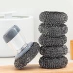 Brosse de nettoyage pour plancha, avec éponge métallique et compartiment pour le détergent, pour un nettoyage ... Brosse de nettoyage pour plancha, avec éponge métallique et compartiment pour le détergent, pour un nettoyage ...