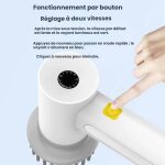Brosse de nettoyage sans file - livr�e avec 3 t�tes de brosse rempla�ables - convient pour les salles ...