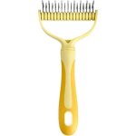Brosse professionnelle pour chiens et chats, brosse � poils longs, peigne double face anti - n?uds - ...