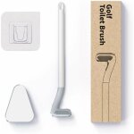 Brosse de toilette de golf, brosse wc en silicone, manche long ensemble toilette en silicone avec base ...