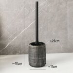 Brosse de toilette � long manche avec base de rangement amovible en c�ramique (fonc�e)