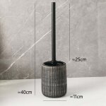 Brosse de toilette � long manche avec base de rangement amovible en c�ramique (fonc�e)