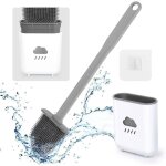Brosse de toilette, brosse silicone wc, brosse wc suspendu, brosse de toilette en silicone avec support ...