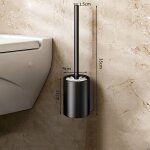 Brosse de toilette et support, brosse de cuvette de toilette murale en aluminium et support pour salle ...