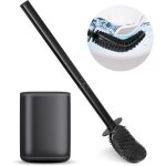 Brosse toilette wc silicone et support, brosse silicone � s�chage rapide avec base amovible