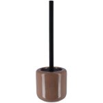 Brosse wc avec support en c�ramique laqu�e marron caramel - tendance