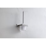 Brosse wc avec brosse de rechange, brosse wc en verre mat et satin�, kit mural et sur pied, accessoires ...