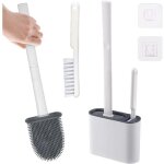 [jamais utilis] brosse wc en silicone ? brosse wc avec petite brosse et bac de vidange ? hygine et ...