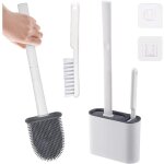 Brosse wc en silicone ? brosse wc avec petite brosse et bac de vidange ? hygi�ne et durabilit� pour salles ...